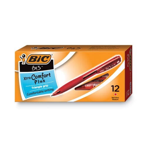 BIC Bu3 Ballpoint Pen Retractable Bold 1 Mm Red Ink Red Barrel Dozen - School Supplies - BIC®