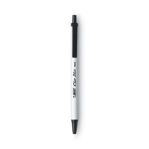 BIC Clic Stic Ballpoint Pen Value Pack Retractable Medium 1 Mm Black Ink White Barrel 24/pack - School Supplies - BIC®