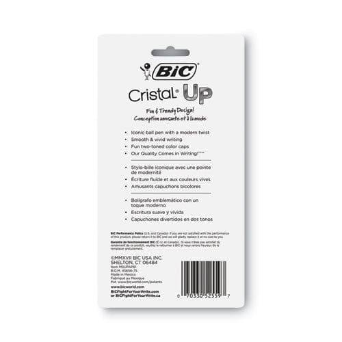BIC Cristal Up Ballpoint Pen Stick Medium 1.2 Mm Assorted Ink Colors White Barrel 6/pack - School Supplies - BIC®