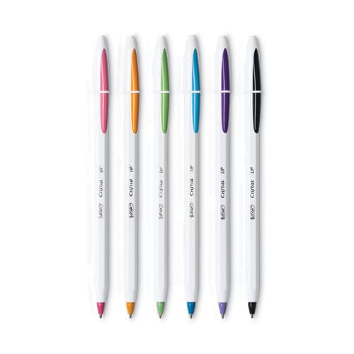 BIC Cristal Up Ballpoint Pen Stick Medium 1.2 Mm Assorted Ink Colors White Barrel 6/pack - School Supplies - BIC®