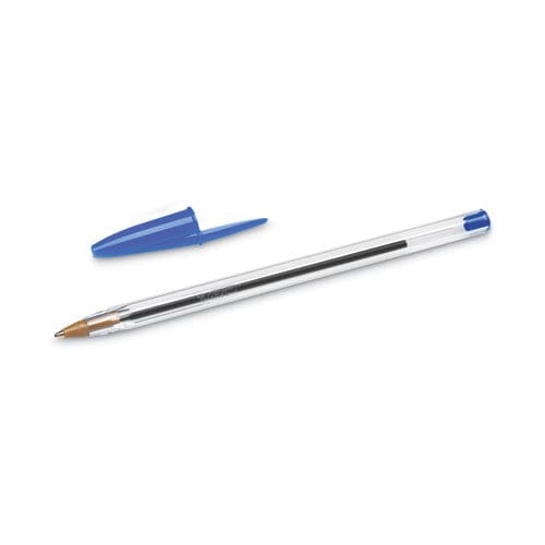 BIC Cristal Xtra Smooth Ballpoint Pen Stick Medium 1 Mm Blue Ink Clear Barrel Dozen - School Supplies - BIC®