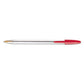 BIC Cristal Xtra Smooth Ballpoint Pen Stick Medium 1 Mm Red Ink Clear Barrel Dozen - School Supplies - BIC®