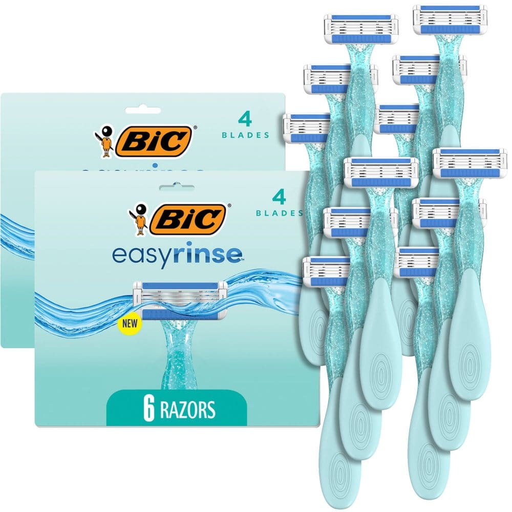 Woman Rinse Razor BIC Easy Rinse Anti-Clog Women's Disposable Razor (12 ct.) | ShelHealth