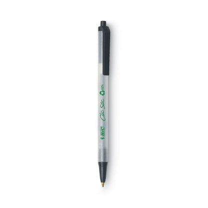 BIC Ecolutions Clic Stic Ballpoint Pen Retractable Medium 1 Mm Black Ink Clear Barrel Dozen - School Supplies - BIC®