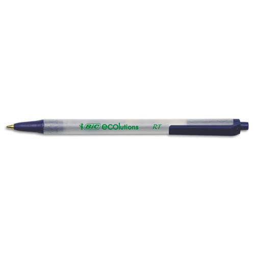 BIC Ecolutions Clic Stic Ballpoint Pen Retractable Medium 1 Mm Blue Ink Clear Barrel Dozen - School Supplies - BIC®