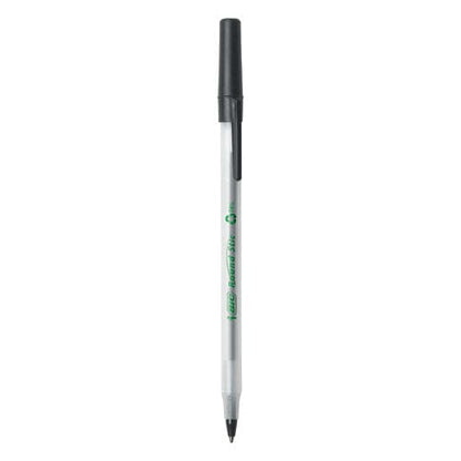 BIC Ecolutions Round Stic Ballpoint Pen Value Pack Stick Medium 1 Mm Black Ink Clear Barrel 50/pack - School Supplies - BIC®