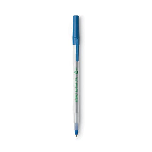 BIC Ecolutions Round Stic Ballpoint Pen Value Pack Stick Medium 1 Mm Blue Ink Clear Barrel 50/pack - School Supplies - BIC®