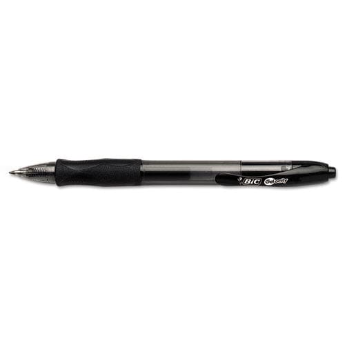 BIC Gel-ocity Gel Pen Retractable Medium 0.7 Mm Black Ink Translucent Black Barrel Dozen - School Supplies - BIC®