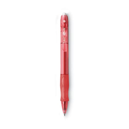 BIC Gel-ocity Gel Pen Retractable Medium 0.7 Mm Red Ink Translucent Red Barrel Dozen - School Supplies - BIC®