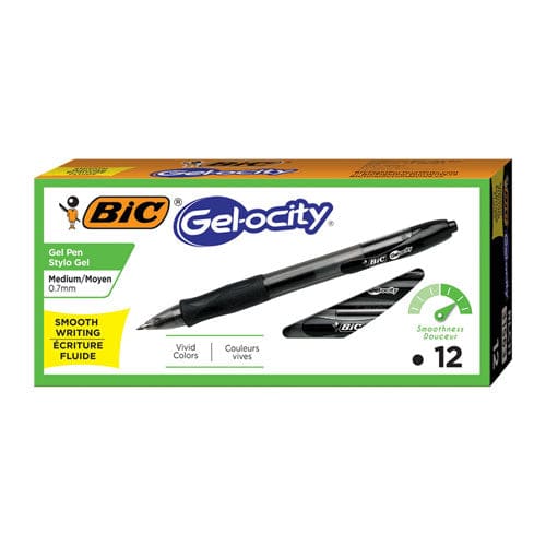 BIC Gel-ocity Gel Pen Value Pack Retractable Medium 0.7 Mm Black Ink Black Barrel 24/pack - School Supplies - BIC®