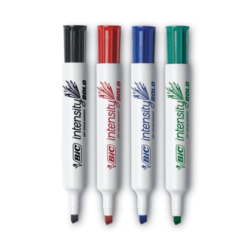 BIC Intensity Bold Tank-style Dry Erase Marker Broad Chisel Tip Assorted Colors 4/set - School Supplies - BIC®