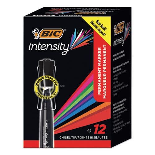 BIC Intensity Chisel Tip Permanent Marker Broad Chisel Tip Tuxedo Black Dozen - School Supplies - BIC®