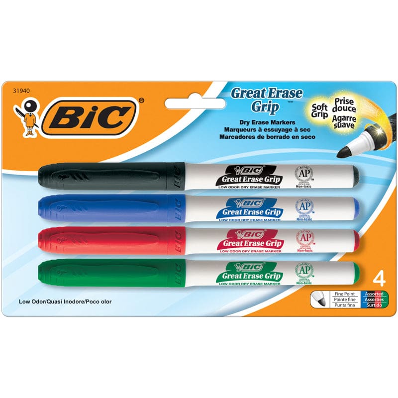 Bic Intensity Dry Erase Fine Point Markers 4 Pack Low Odor (Pack of 10) - Markers - Bic Usa Inc