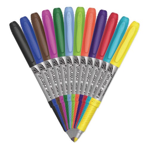 BIC Intensity Fine Tip Permanent Marker Fine Bullet Tip Assorted Colors 12/set - School Supplies - BIC®