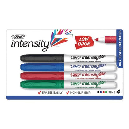 BIC Intensity Low Odor Fine Point Dry Erase Marker Fine Bullet Tip Assorted Colors 4/set - School Supplies - BIC®
