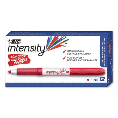 BIC Intensity Low Odor Fine Point Dry Erase Marker Fine Bullet Tip Red Dozen - School Supplies - BIC®