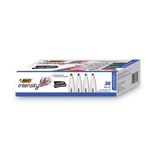 BIC Intensity Low Odor Fine Point Dry Erase Marker Value Pack Fine Xl Bullet Tip Assorted Colors 36/set - School Supplies - BIC®