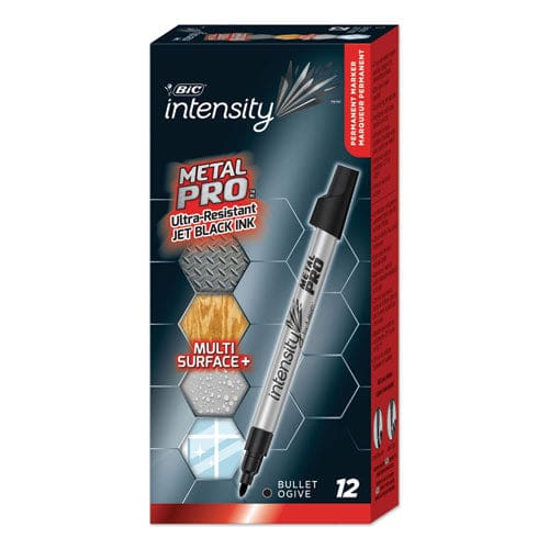 BIC Intensity Metal Pro Permanent Marker Fine Pro Bullet Tip Black Dozen - School Supplies - BIC®