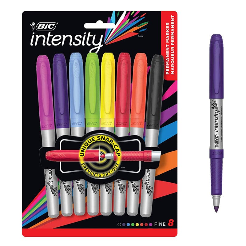 Bic Intensity Permanent Markers 8Ct Fine Point Assorted Colors (Pack of 6) - Markers - Bic Usa Inc