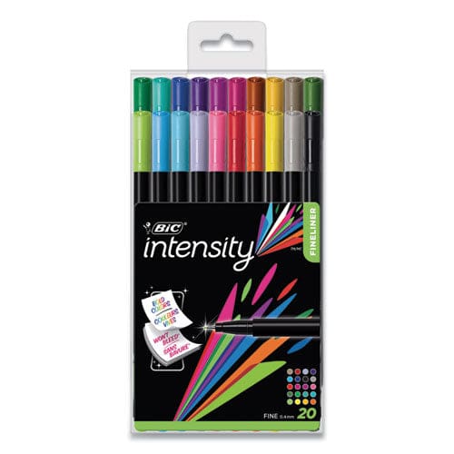 BIC Intensity Porous Point Pen Stick Fine 0.4 Mm Assorted Ink And Barrel Colors 20/pack - School Supplies - BIC®