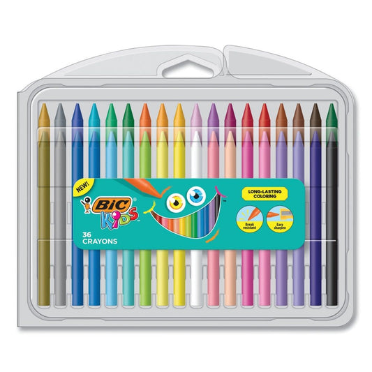 BIC Kids Coloring Crayons 36 Assorted Colors 36/Pack - Drawing & Coloring - BIC