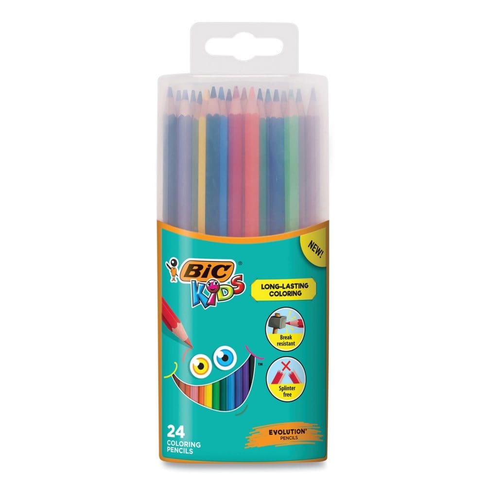 BIC Kids Coloring Pencils in Plastic Case 0.7 mm HB2 (#2) Assorted Lead Assorted Barrel Colors 24/Pack - Pens Pencils & Markers - BIC