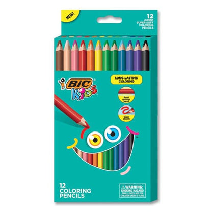 BIC Kids Jumbo Coloring Pencils 1 Mm Hb2 (#2) Assorted Lead Assorted Barrel Colors 12/pack - School Supplies - BIC®