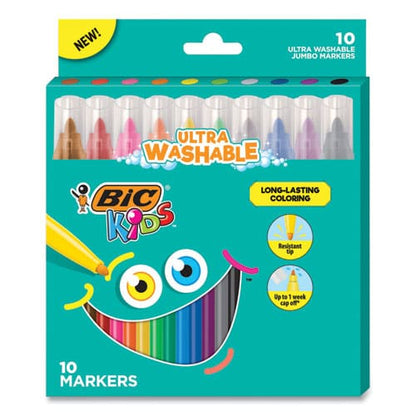 BIC Kids Ultra Washable Jumbo Markers Medium Bullet Tip Assorted Colors 10/pack - School Supplies - BIC®