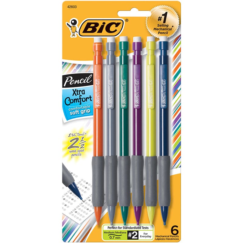 Bic Matic Grip 6Pk Asst Mechanical Pencils.7Mm (Pack of 12) - Pencils & Accessories - Bic Usa Inc