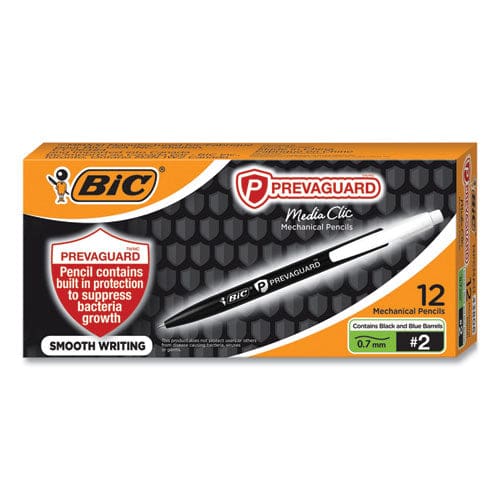 BIC Prevaguard Media Clic Mechanical Pencils 0.7 Mm Hb (#2) Black Lead 6 Black Barrel/6 Blue Barrel Dozen - School Supplies - BIC®