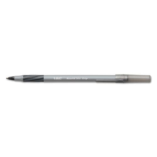 BIC Round Stic Grip Xtra Comfort Ballpoint Pen Easy-glide Stick Medium 1.2 Mm Black Ink Gray/black Barrel Dozen - School Supplies - BIC®