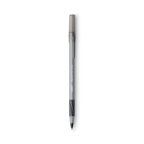 BIC Round Stic Grip Xtra Comfort Ballpoint Pen Value Pack Easy-glide Stick Medium 1.2 Mm Black Ink Gray/black Barrel 36/pk - School Supplies