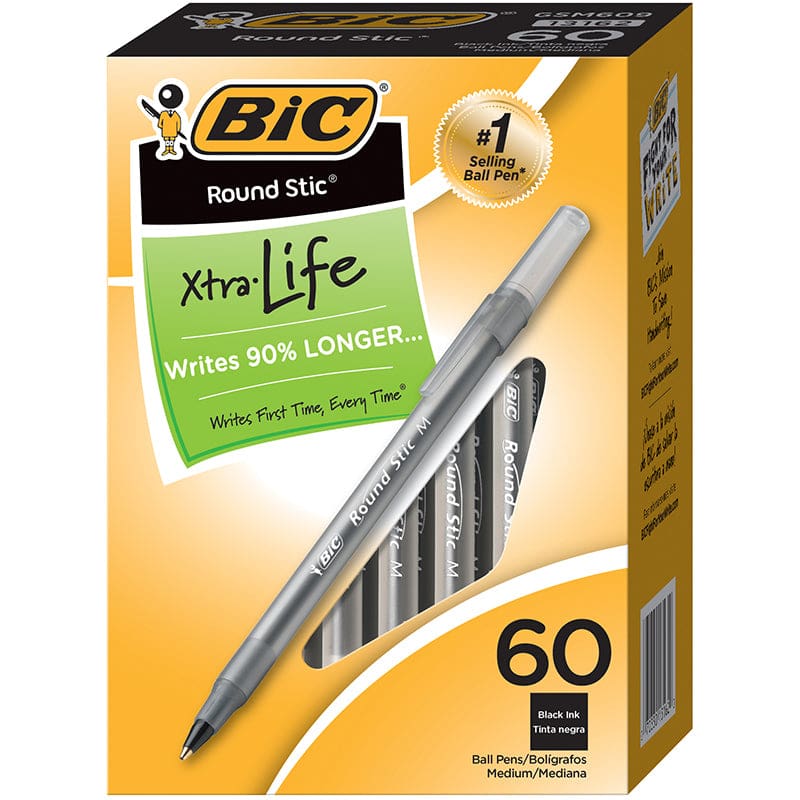 Bic Round Stic Pen Black (Pack of 6) - Pens - Bic Usa Inc