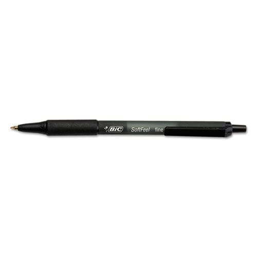 BIC Soft Feel Ballpoint Pen Retractable Fine 0.8 Mm Black Ink Black Barrel Dozen - School Supplies - BIC®