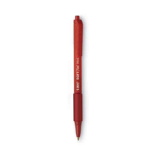 BIC Soft Feel Ballpoint Pen Retractable Medium 1 Mm Red Ink Red Barrel Dozen - School Supplies - BIC®