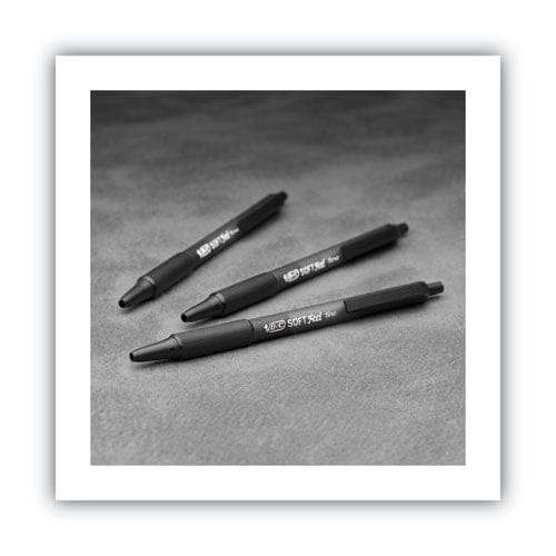 BIC Soft Feel Ballpoint Pen Value Pack Retractable Medium 1 Mm Black Ink Black Barrel 36/pack - School Supplies - BIC®