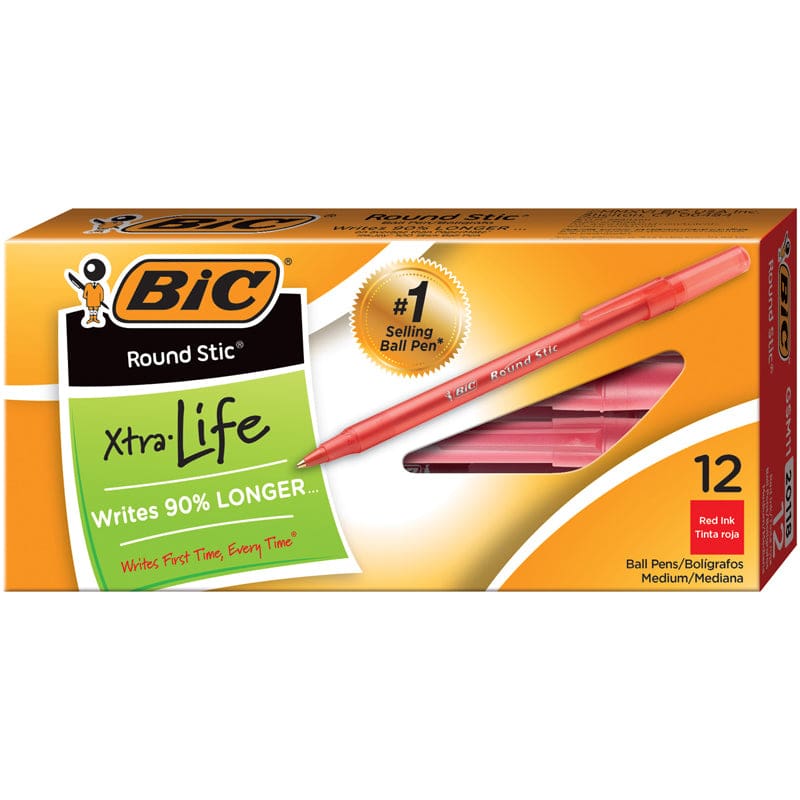 Bic Stick Pens Medium Red 12/Pk (Pack of 12) - Pens - Bic Usa Inc