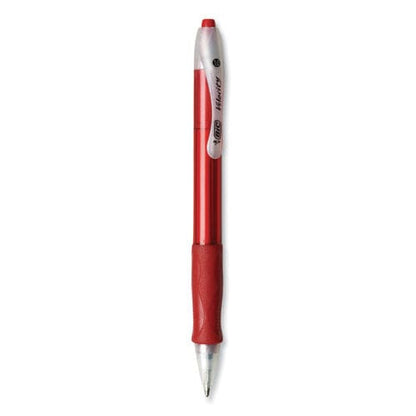 BIC Velocity Easy Glide Ballpoint Pen Retractable Medium 1 Mm Red Ink Translucent Red Barrel Dozen - School Supplies - BIC®