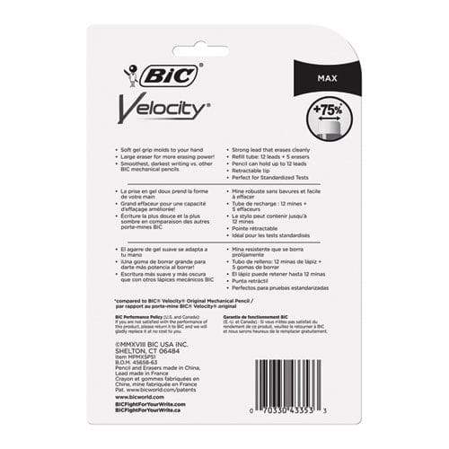 BIC Velocity Max Pencil 0.5 Mm Hb (#2) Black Lead Assorted Barrel Colors 5/pack - School Supplies - BIC®