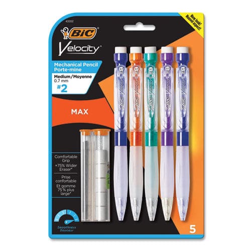BIC Velocity Max Pencil 0.7 Mm Hb (#2.5) Black Lead Assorted Barrel Colors 2/pack - School Supplies - BIC®