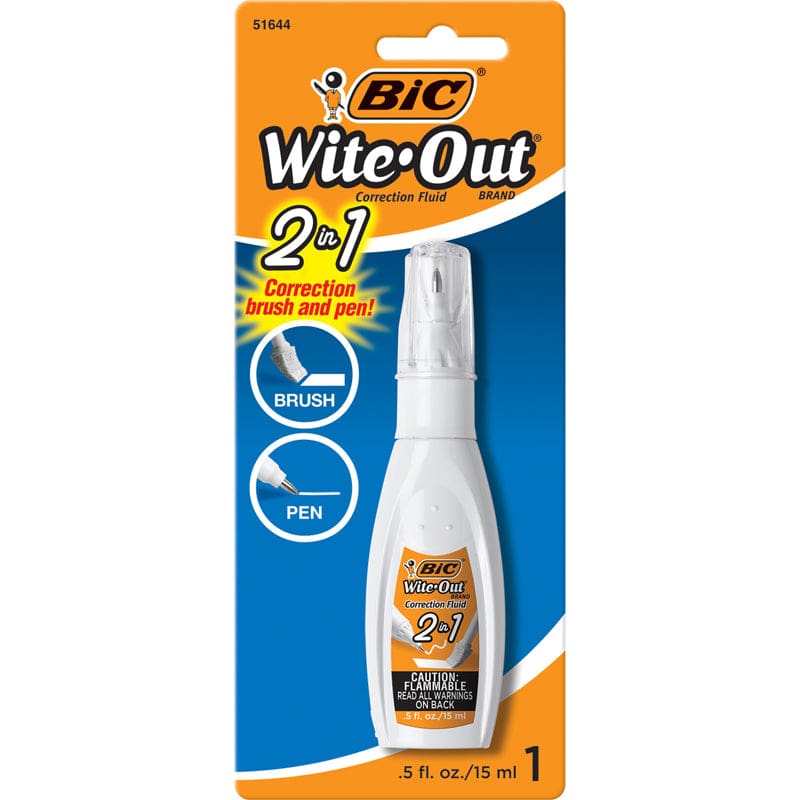 Bic Wite Out 2 In 1 (Pack of 12) - Liquid Paper - Bic Usa Inc