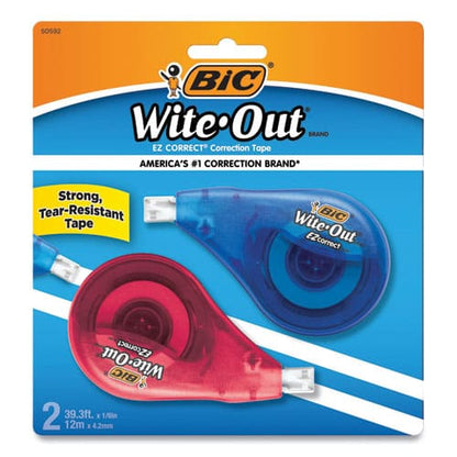 BIC Wite-out Ez Correct Correction Tape Non-refillable Blue/orange Applicators 0.17 X 472 2/pack - School Supplies - BIC®