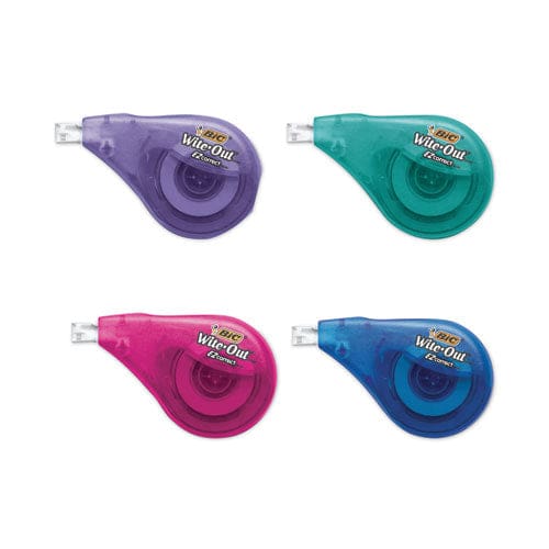 BIC Wite-out Ez Correct Correction Tape Non-refillable Blue/yellow Applicators 0.17 X 400 4/pack - School Supplies - BIC®