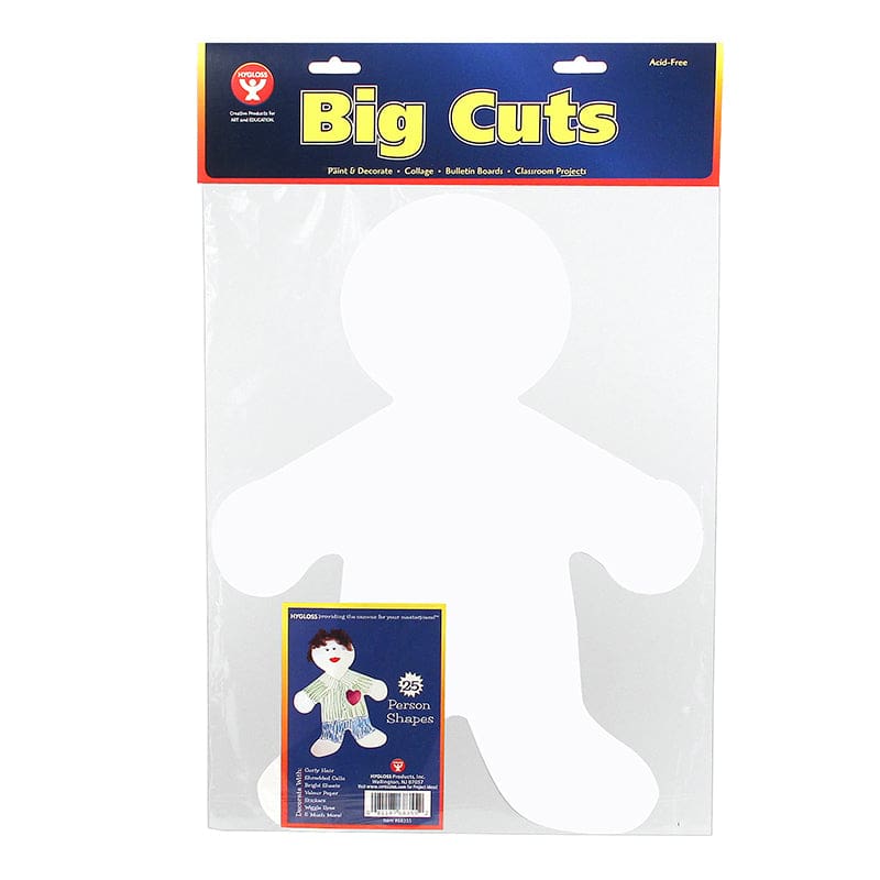 Big Cut-Outs 16In Me Kid White (Pack of 6) - Art & Craft Kits - Hygloss Products Inc.