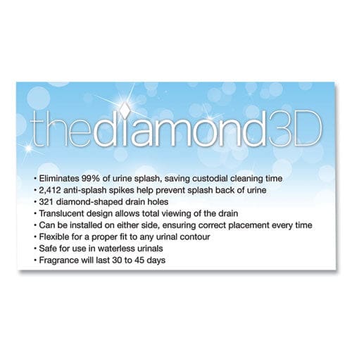 Big D Industries Diamond 3d Urinal Screen Melon Mist Scent Clear 10/pack 6 Packs/carton - Janitorial & Sanitation - Big D Industries