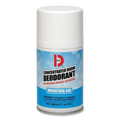Big D Industries Metered Concentrated Room Deodorant Mountain Air Scent 7 Oz Aerosol Spray 12/carton - Janitorial & Sanitation - Big D