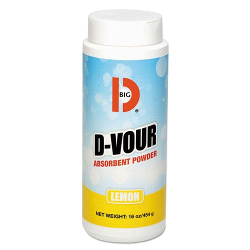 Big D Industries D-vour Absorbent Powder Lemon 16 Oz Canister 6/carton - Janitorial & Sanitation - Big D Industries