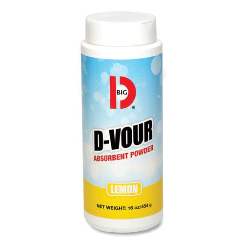 Big D Industries D-vour Absorbent Powder Lemon 16 Oz Canister 6/carton - Janitorial & Sanitation - Big D Industries