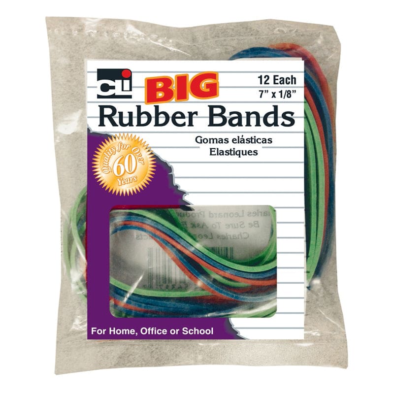 Big Rubber Bands 7X1/8In 12Pk (Pack of 12) - Mailroom - Charles Leonard