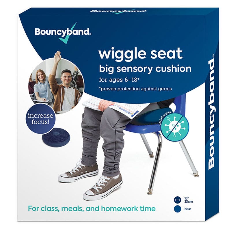 Big Sensory Seat Cushion Blue Antimicrobial - Chairs - Bouncy Bands
